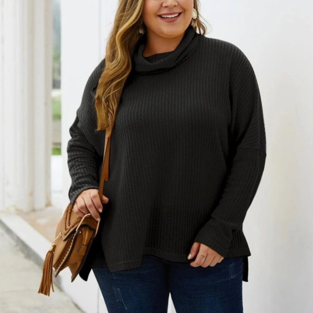 SHEIN High Neck Split Side Sweater